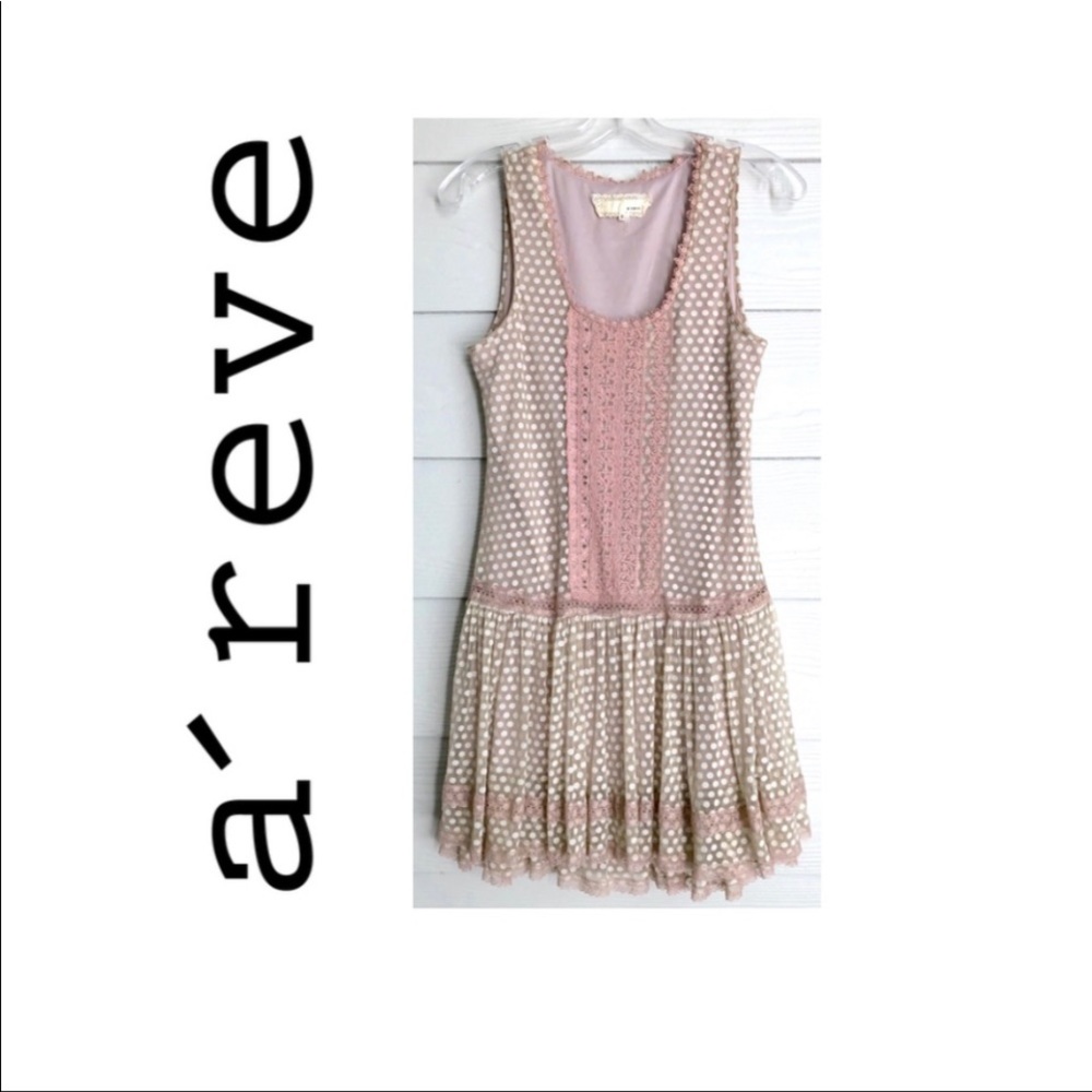 A’reve Anthropologie lace ruffle dress, Small